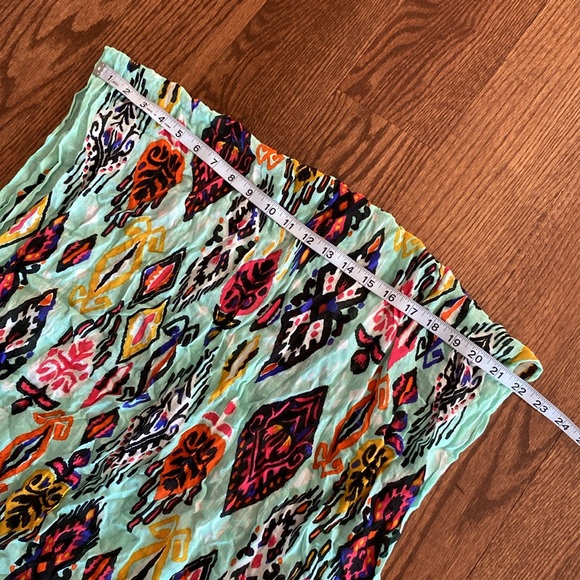 Vera Bradley soft fringe scarf Pueblo 💯 viscose multi color Aztec mint green - Picture 14 of 17